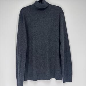 Theory Vilass Wool Blend Turtleneck Sweater Men's M Charcoal